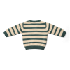 Donkergroene/greige gestreepte trui - Knitted sweater balsam green stripe